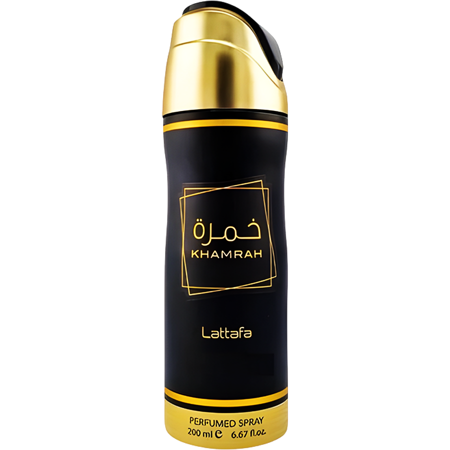 اسپری بدن خمره از برند لطافه (LATTAFA KHAMRAH Body Spray 200ml) اسپری خمره مشکی